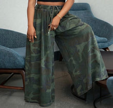 Load image into Gallery viewer, Camo gaucho wide leg denim
