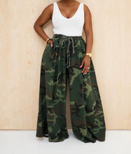 Load image into Gallery viewer, Camo gaucho wide leg denim
