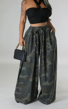 Load image into Gallery viewer, Camo gaucho wide leg denim
